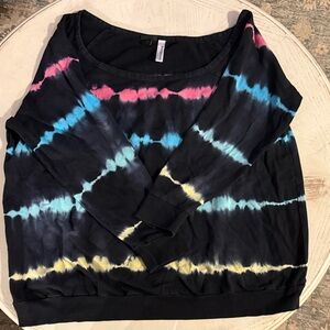 torrid Tie-Dye Multi-Color Striped Off Shoulder Sweatshirt size 3 (3X)
